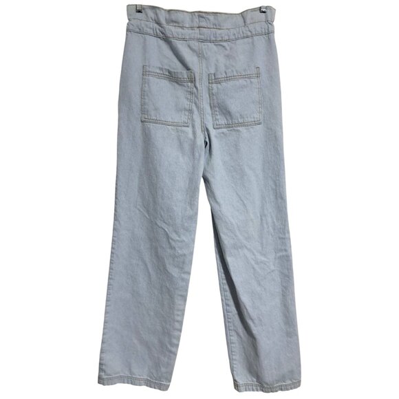 Universal Thread Jeans Womens Light Blue Wide-Leg Paper Bag Waist Cotton Drawstr - Picture 6 of 10